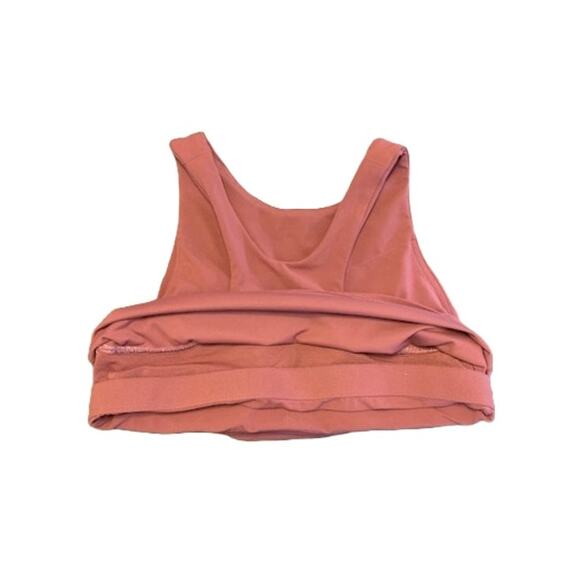 Athleta-Conscious-Power Vita-Crop Tank Sport-Top-Lined-Built In Bra-Rust-Women-L - Picture 4 of 4